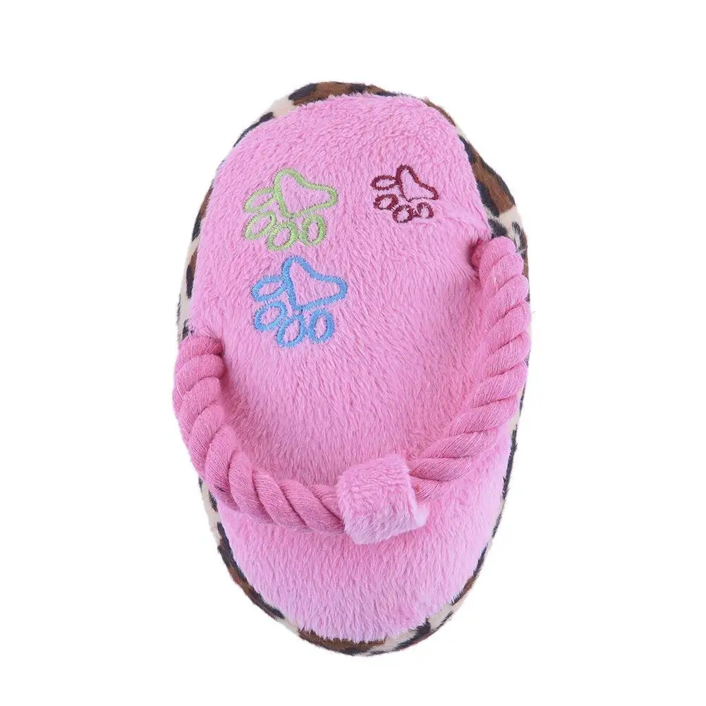 

Pet Puppy Dog Plush Slipper Chew Toy Grind Bite Interactive Squeaky for Small Dogs Teddy
