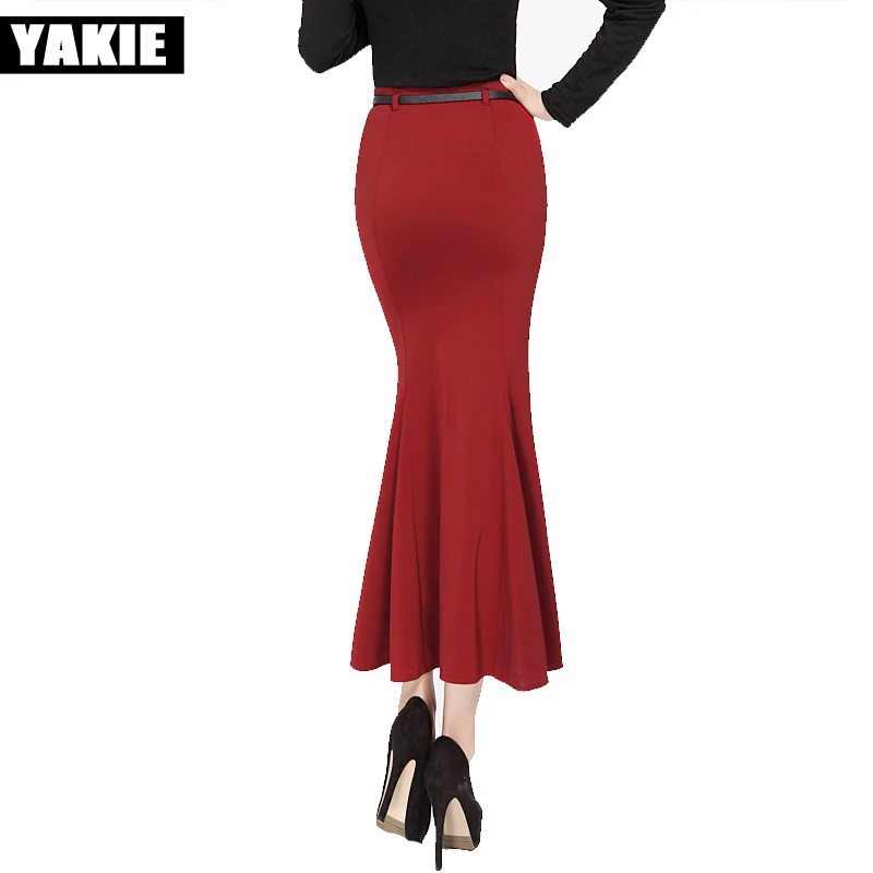Юбка годе Женская длинная до щиколотки с завышенной талией|long skirt|women long skirtsblack