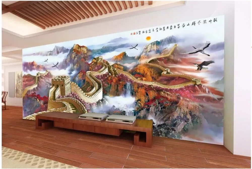 Настенные 3D-обои на заказ обои с изображением Великой стены Wanli ландшафта в