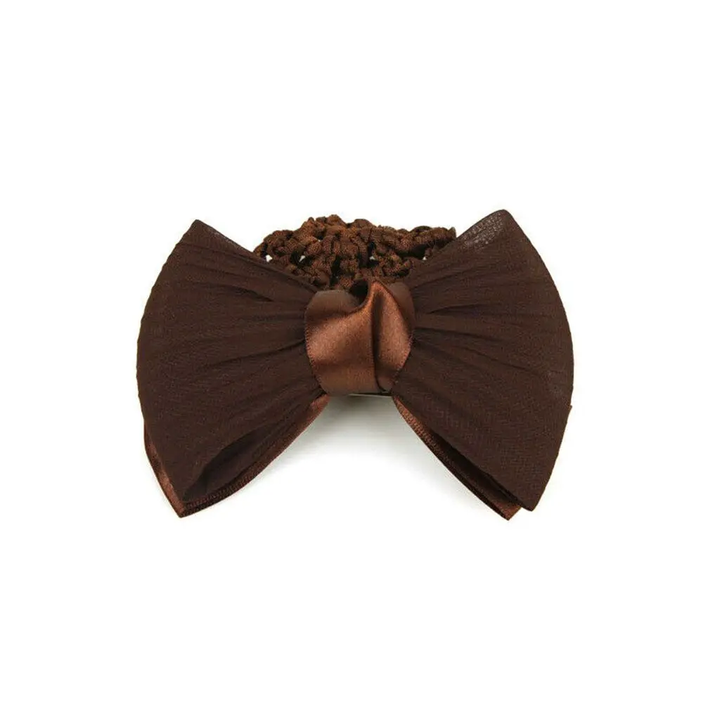 

1pcs fashion girl Women Pro Bow Barrette Hair Clip Cover Bowknot Bun Net Snood Hairnet Hair Styling Accessory Dropshipping