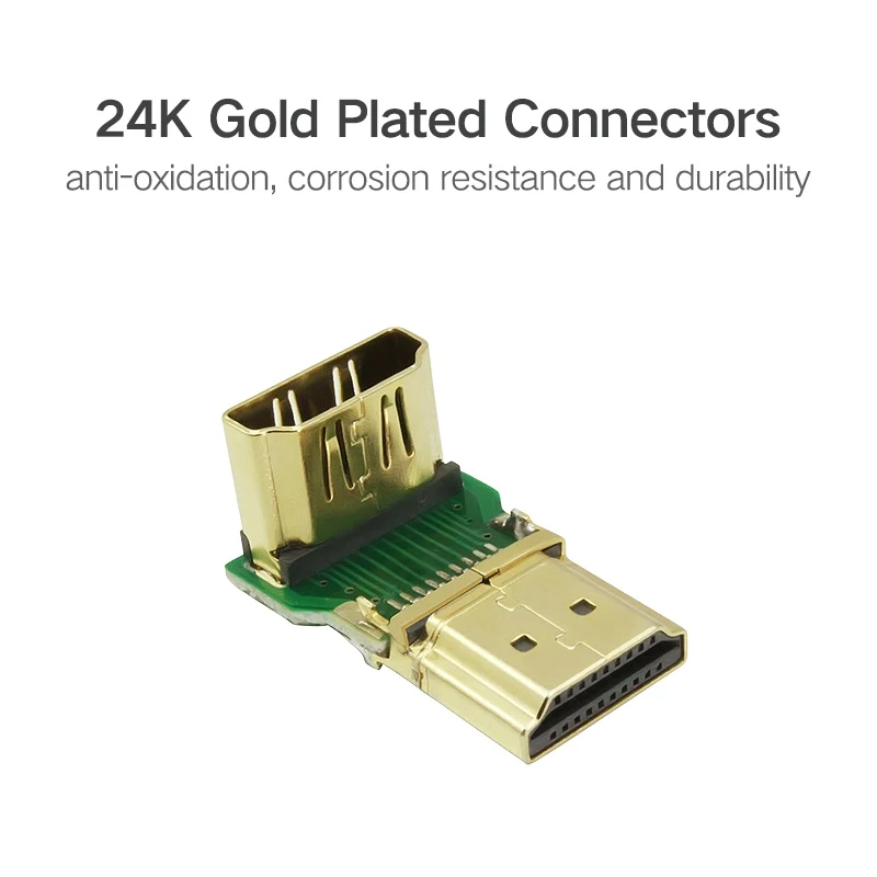 Ugreen HDMI совместимый адаптер 270 90 градусов с прямым углом папа мама кабель