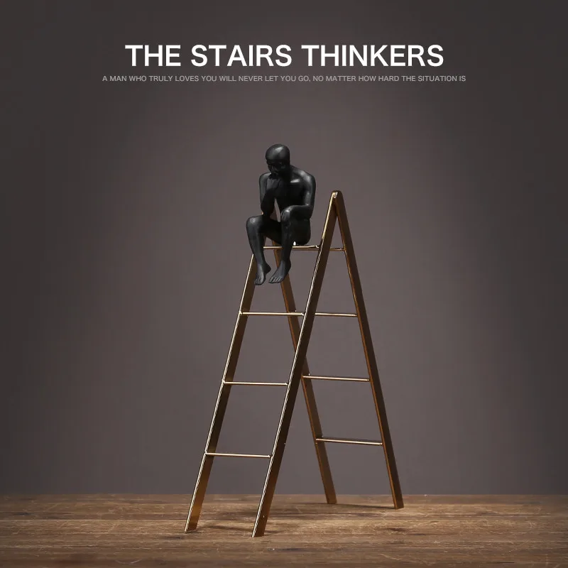 Stairs Thinkers скульптура Thinker окно дисплей орнамент книжная полка классический