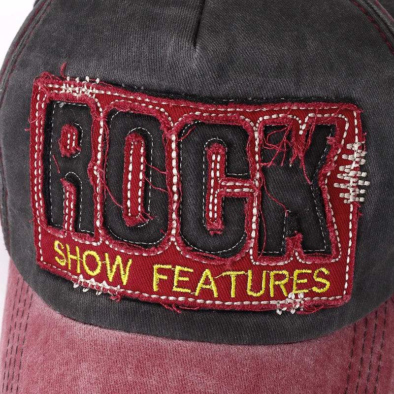 Новинка, унисекс, стираемая хлопковая Ретро Кепка, 3D ROCK Patch, вышитая бейсбольная кепка, для мужчин и женщин, повседневная, регулируемая, для улицы, Кепка-Дальнобойщик, Gorra
