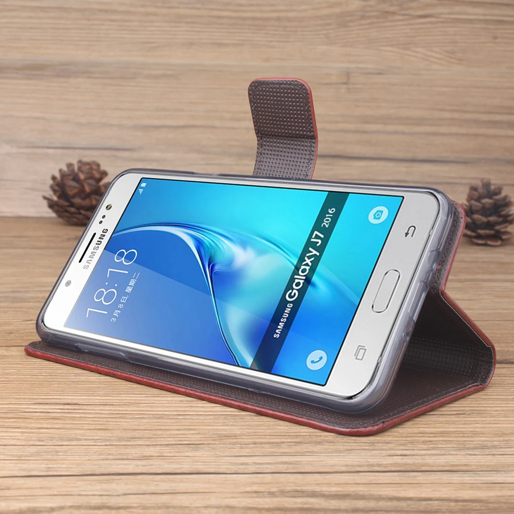 Baiwei бренд класса люкс для Samsung Galaxy J7 2016 чехол флип кожаный бумажник роскошь