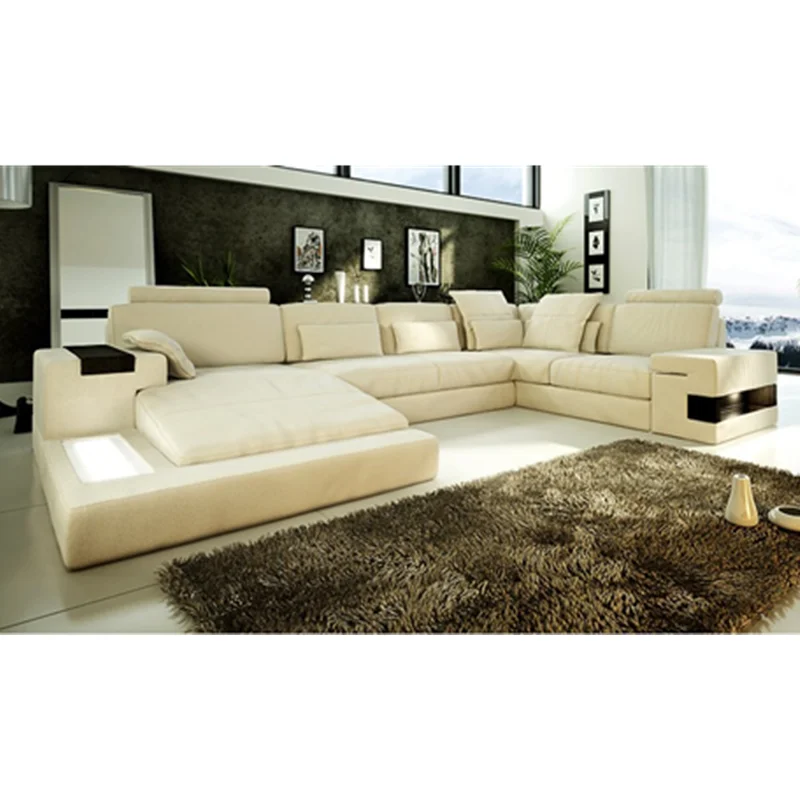 Новейший дизайн дивана прочный кожаный диван высокой плотности мебель для