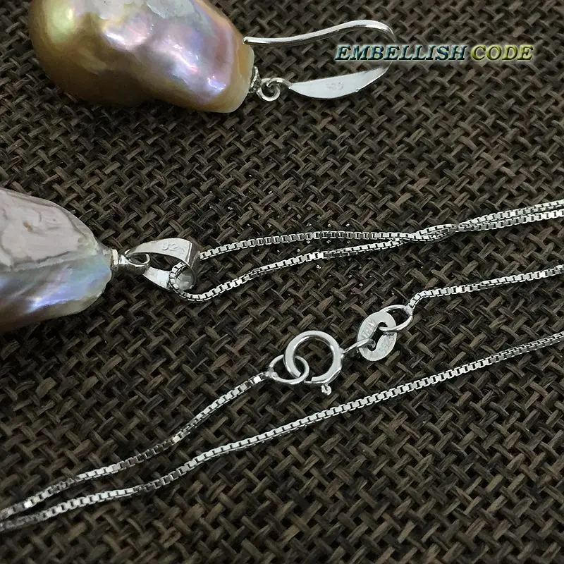 purple golden color baroque pearl set hook dangle earrings pendant large size fireball pear shape natural freshwater pearls | Украшения и