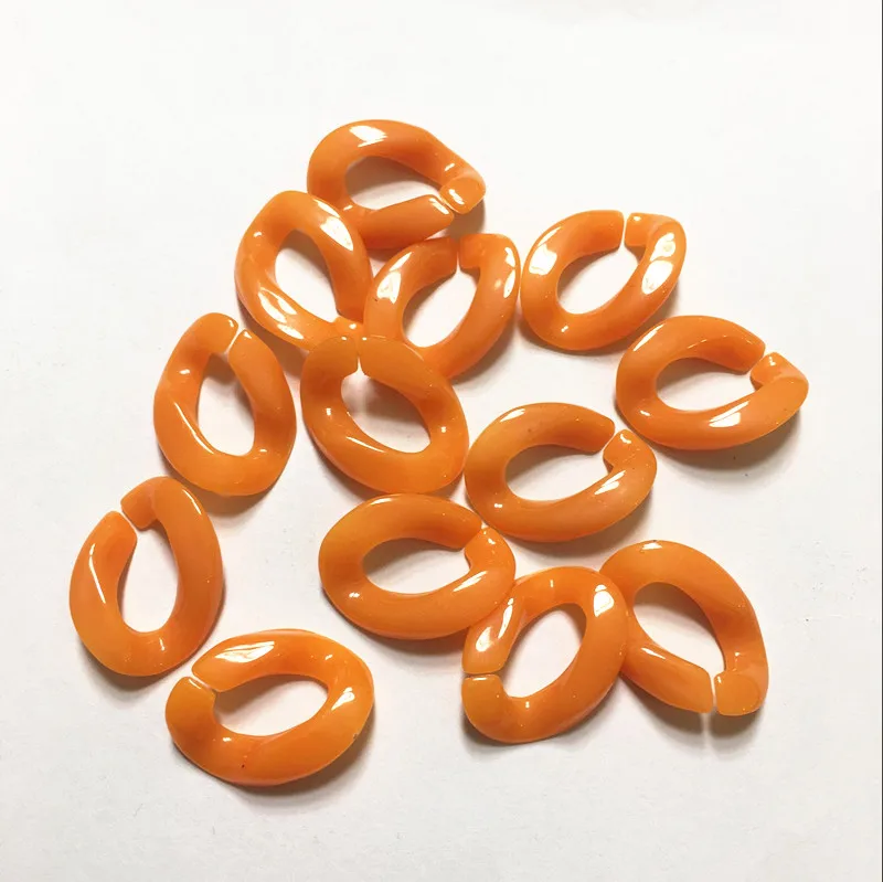 orange Новое поступление! Мм 23x17 мм твердые акриловые открытие овальной формы цепи бусины для изготовления ювелирных изделий(дизайн, как показано - Цвет: orange