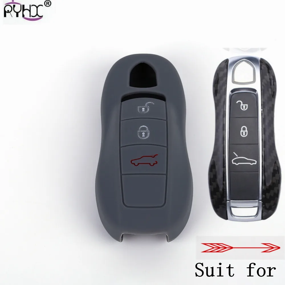 3 кнопки силиконовый резиновый чехол для автомобильного ключа Cayenne Macan 911 Boxster Cayman -