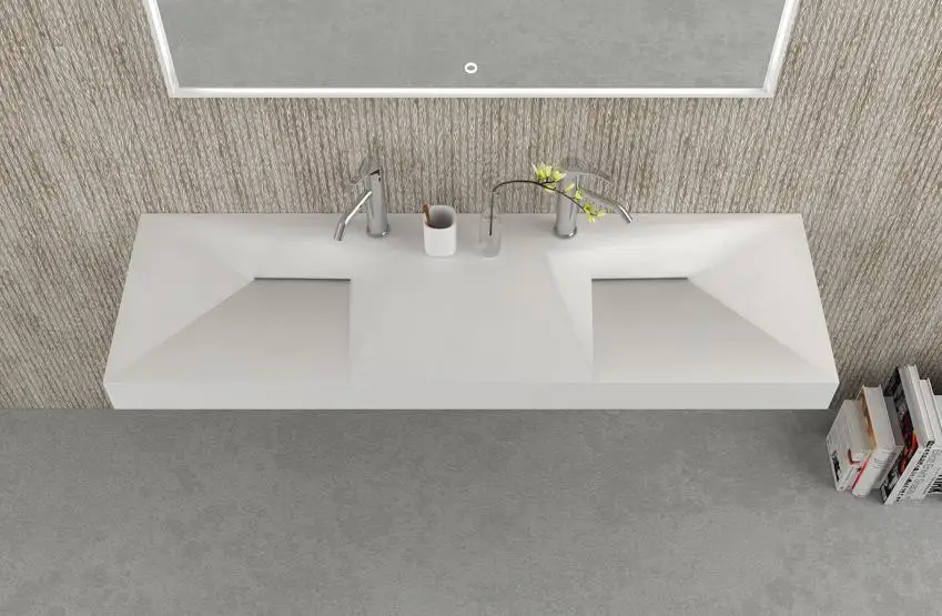 Настенная раковина для ванной комнаты 1500 мм матовая твердая поверхностная смола
