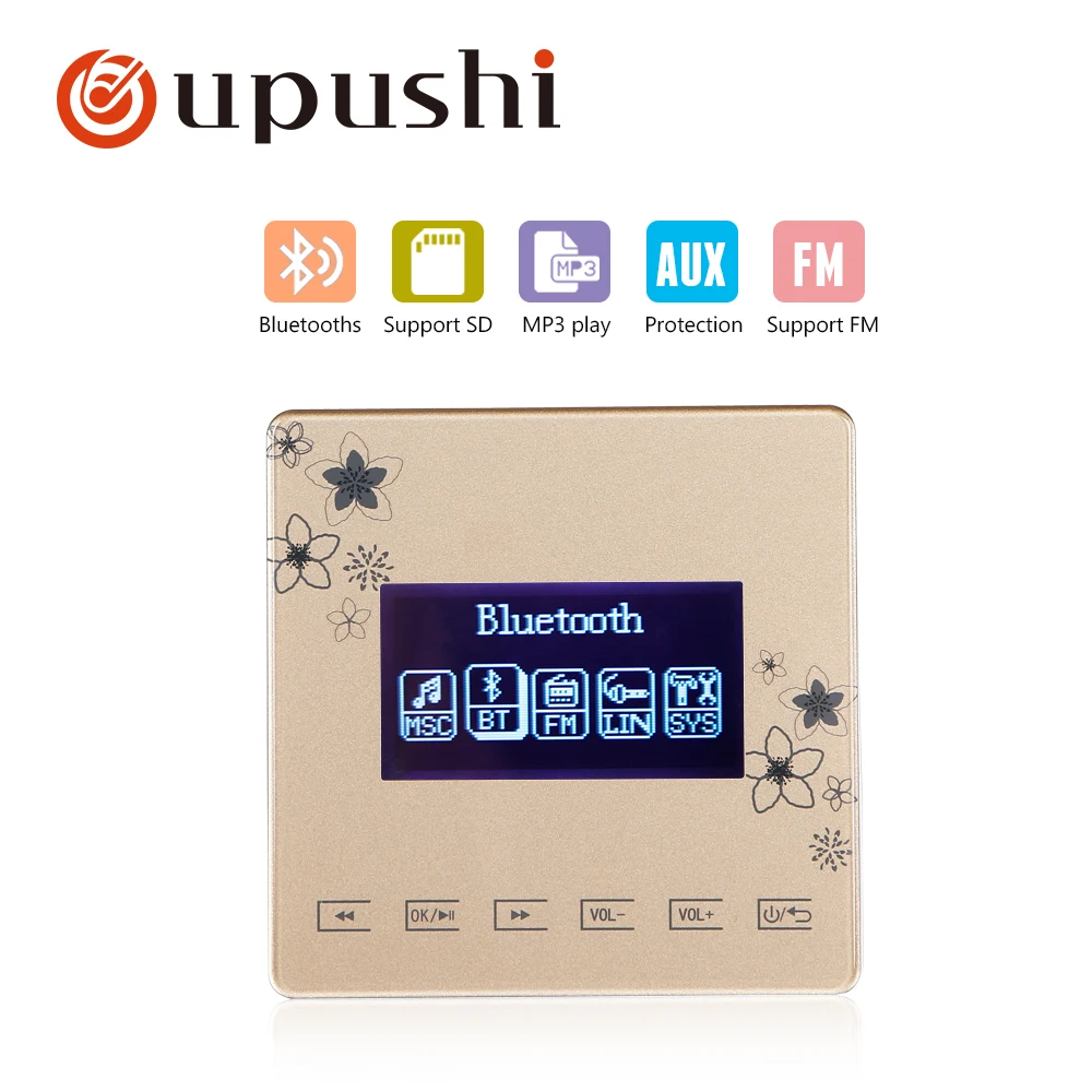 in wall amplifier bluetooth oupushi smart home touch panel, Bluetooth digital stereo amplifier for family music system