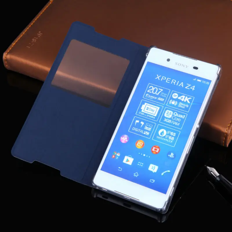 Кожаный чехол с откидной крышкой для Sony Xperia Z3 Plus Z4 + Z 4 3 E6553 Z3plus задняя панель 5 2