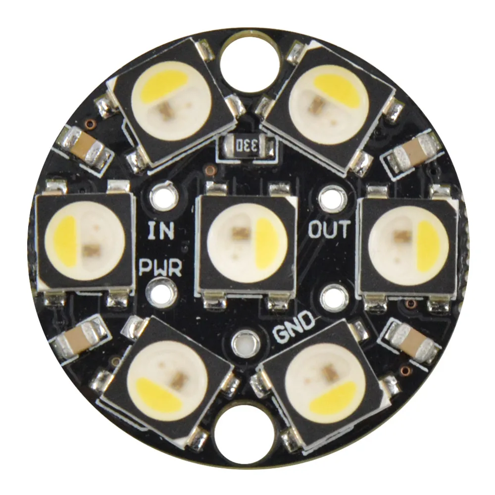 Mokungit 7 светодиодов SK6812 WS2812B 5050 RGB + белый 6500K светодиодная кольцевая лампа со