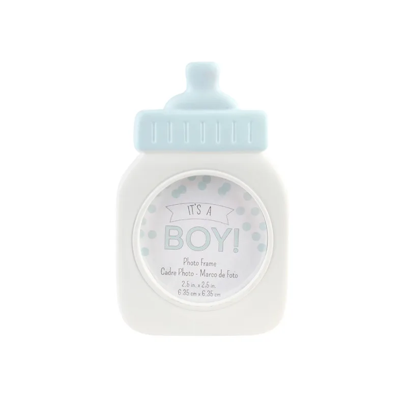 blue 10 шт. розового и синего цветов Детская соска бутылки держатель для фото Baby Shower подарок для гостя Пол раскрыть вечерние свадебные сувениры - Цвет: blue