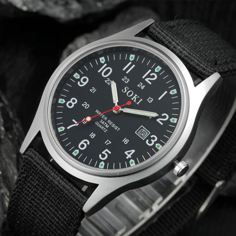 Fashion Military Classics Mens Watch Quartz Analog Canvas Band Casual Sports Watches Top Brand Luxury New 2# | Наручные часы