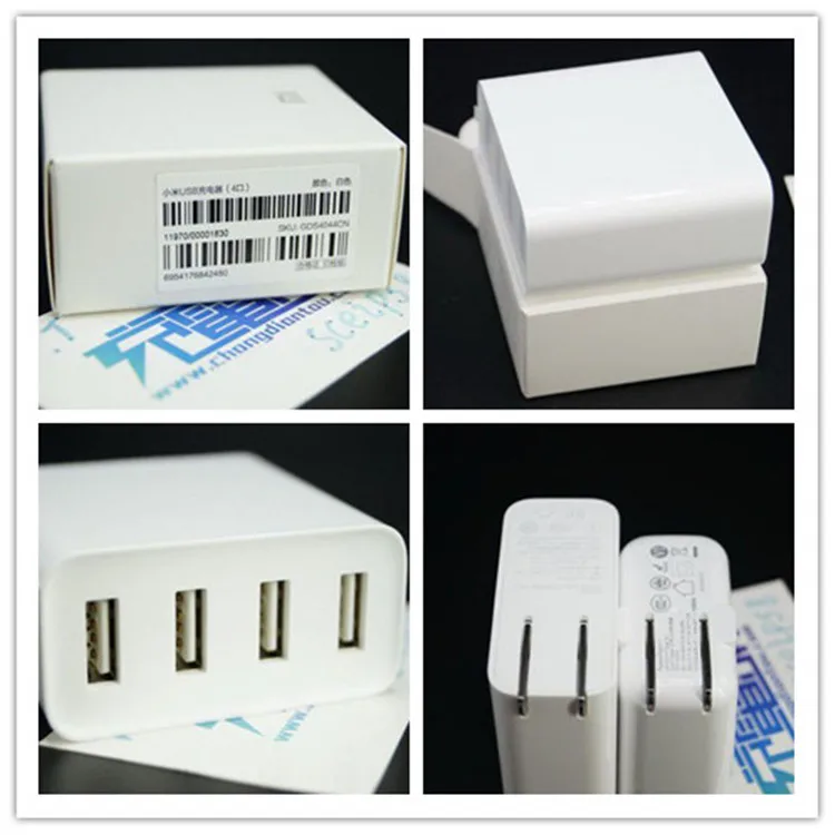 Оригинальное USB зарядное устройство Xiaomi 4 порта 5 В/7A 35 Вт дорожное настенное 2 А