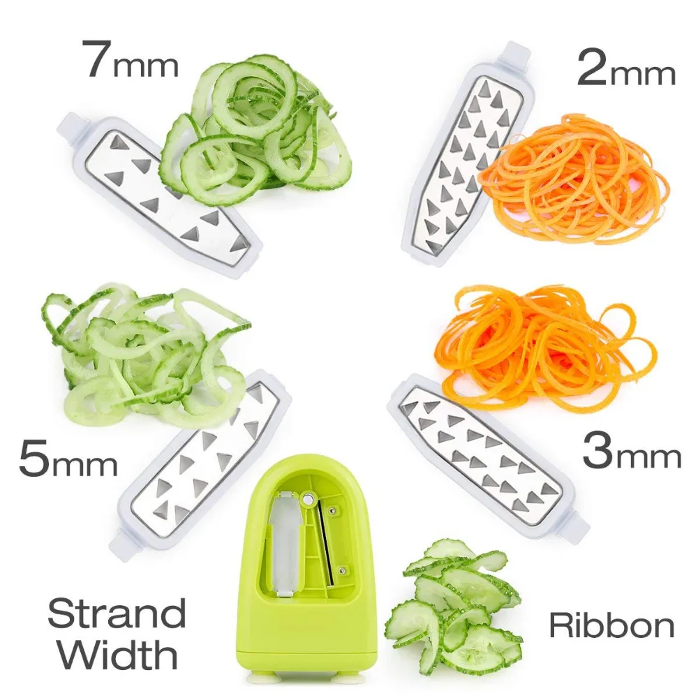 Складной 5 Blade Овощной Spiralizer Veggie паста и спагетти Спираль Тесак морковь цуккини