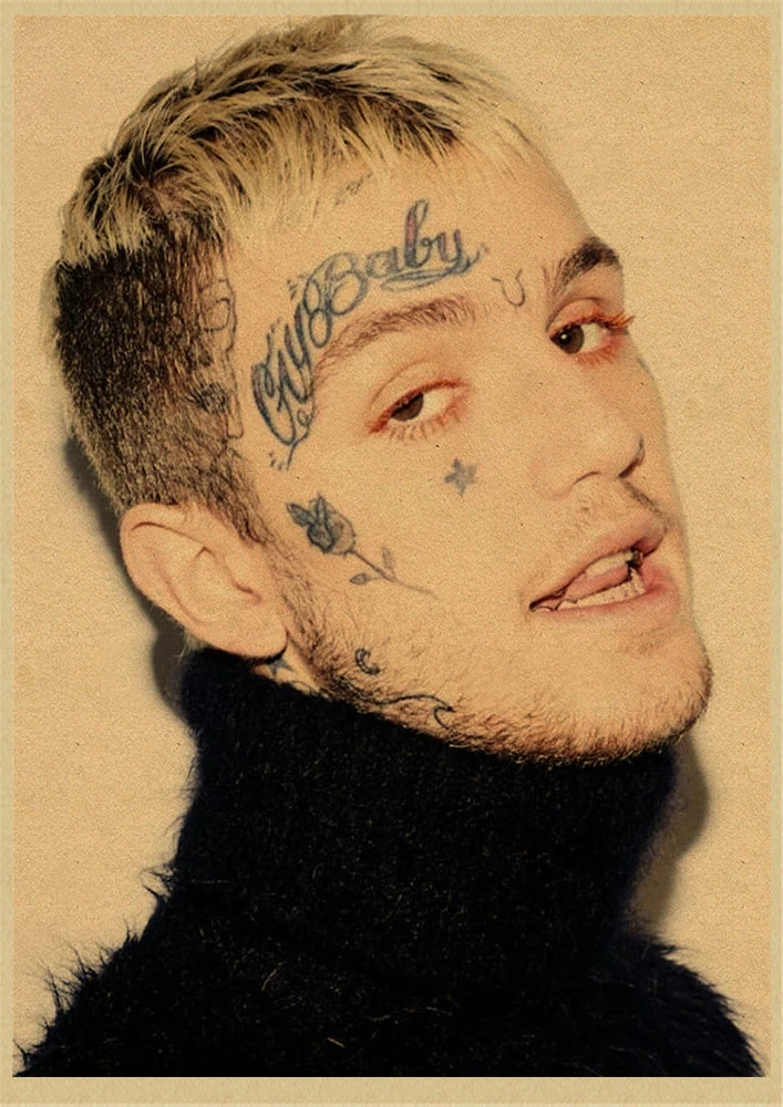 Рэпер Lil Peep плакат крафт-бумага наклейки на стену ВИНТАЖНЫЙ ПЛАКАТ качество для гостиной домашний декор