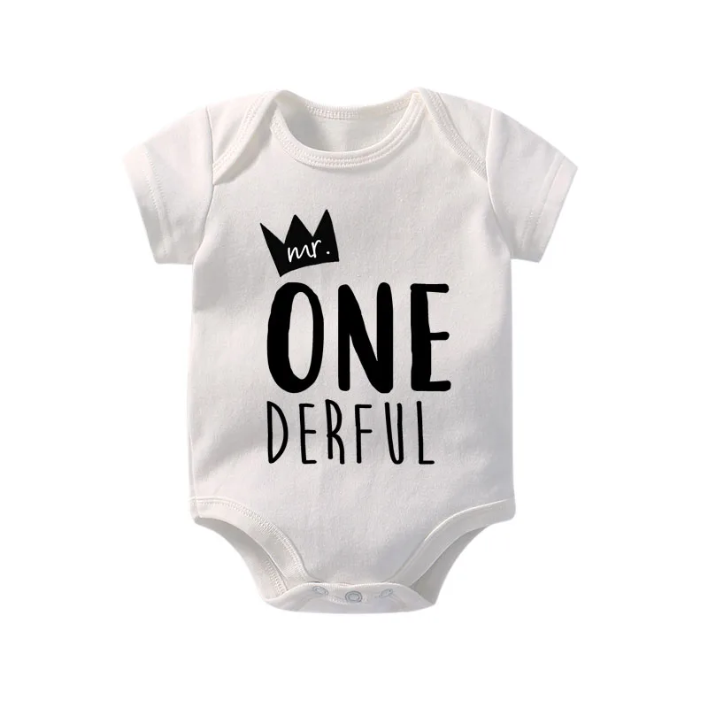 Culbutomind/наряд для первого дня рождения боди мальчиков 1 года Mr One Derful маленьких
