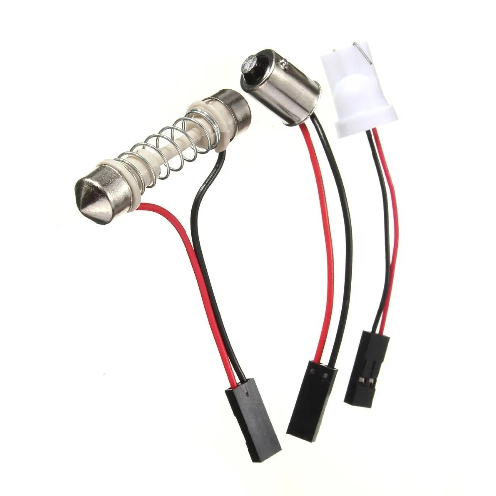 50 шт./лот 24 SMD LED COB Chip 24LED 12V DC Dome Led Light T10 Festoon BA9S адаптеры белый автомобиль панель