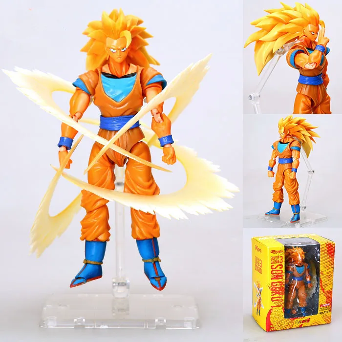 Драконий жемчуг Z Супер Saiya Goku SHF фигурка игрушка SSJ3 Gokon SSJ черные волосы модель