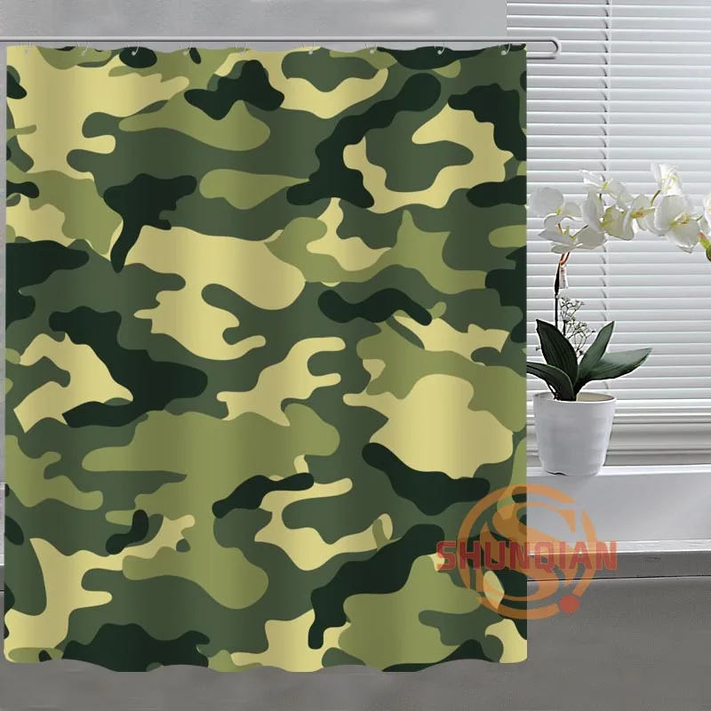 

Camouflage Custom Shower Curtain Bathroom Fabric For Bathroom Decor Bathroom Curtain Acceptable Custom H03t26y41
