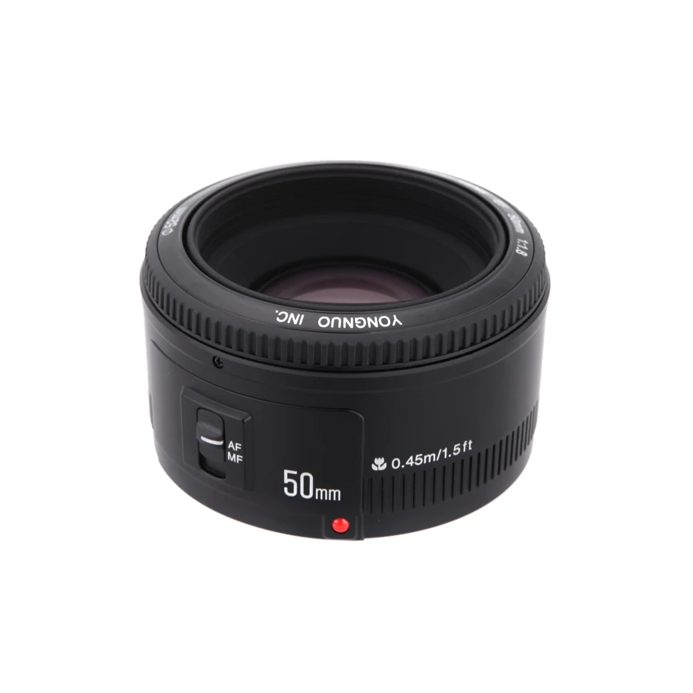 Объектив YONGNUO YN 50 мм объектив с фиксированным фокусом EF F/1 8 AF/MF большой диафрагмой