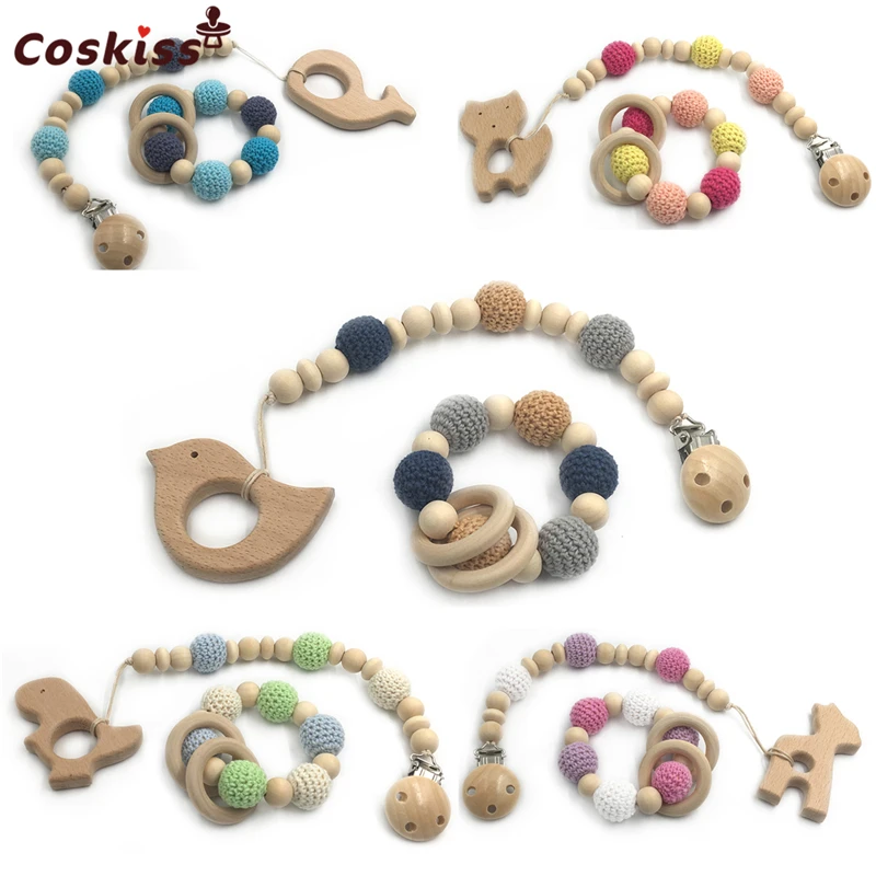 Деревянные детские строительные деревянные зажимы игрушки Монтессори вязаные