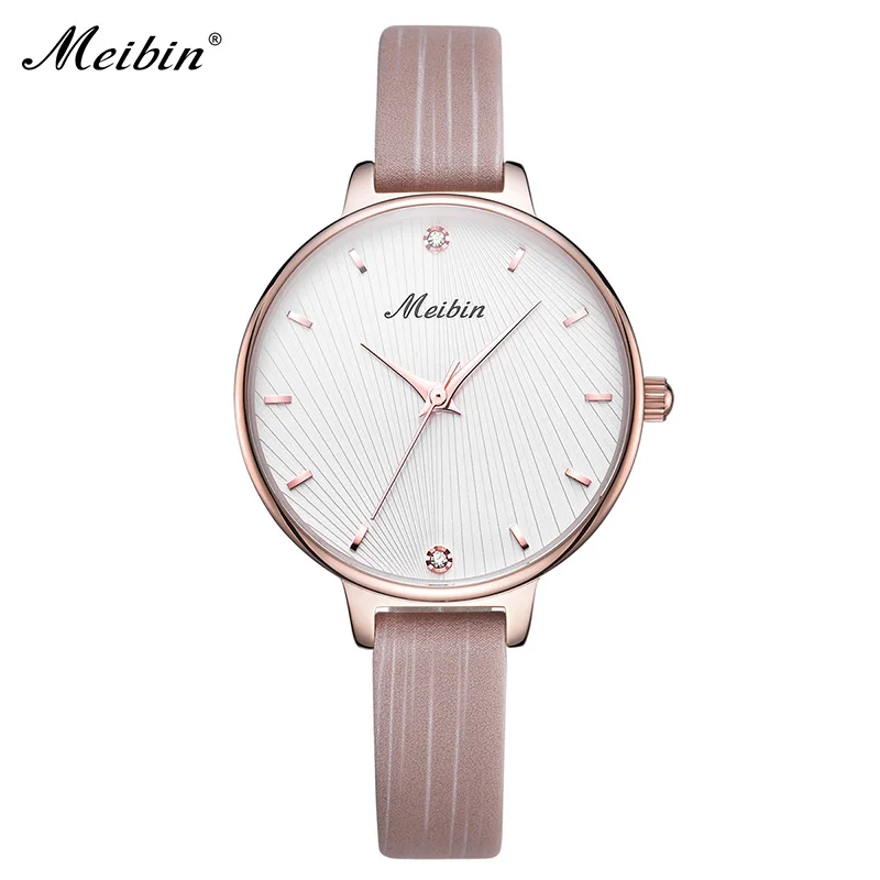 2018 модные брендовые повседневные женские часы MEIBIN для девушек кварцевые