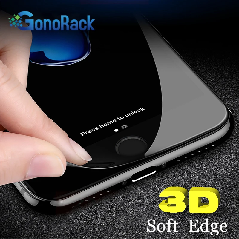 GonoRack 3D полное покрытие закаленное стекло для iPhone 8 7 6 6s 5S SE Защита экрана Apple Plus