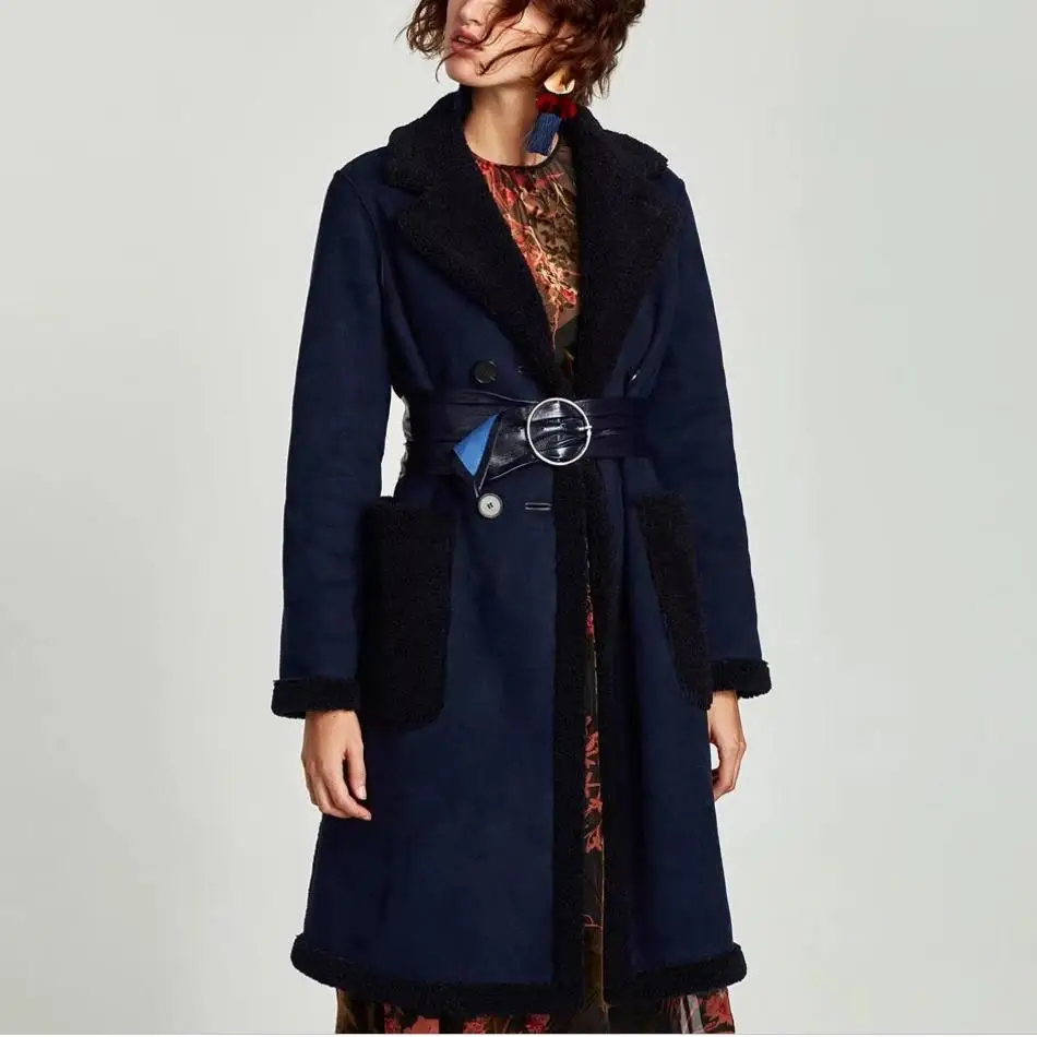 2018 зимние модные толстые Тедди пальто Для женщин замшевые Oversize из овечьей шерсти