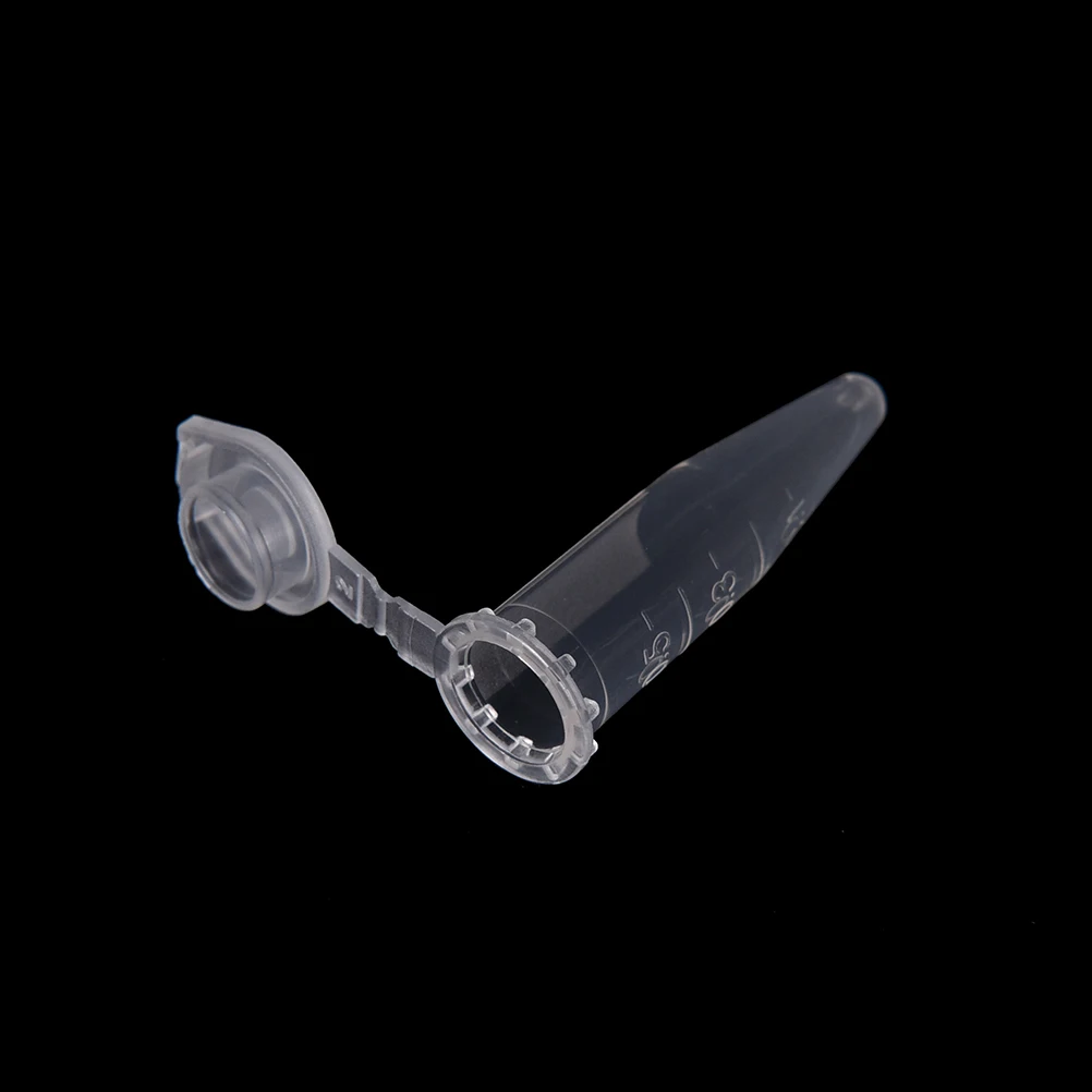 100 PCS Clear Micro Plastic Test Tube Centrifuge Vial Snap Cap Container for Laboratory Sample Specimen School Stationery 0.5 ML images - 6