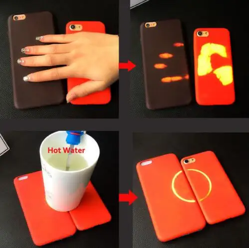Temperature Sensing Change Color Phone Cover Case for IPhone 5 6 6S 7 8 Plus X XS XR MAX PC Chameleon Variations |