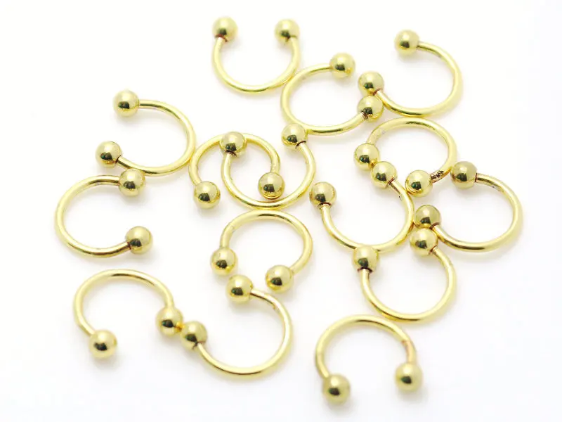 Модные круглые кольца для пирсинга тела 10 шт. ювелирные изделия из стали золотого