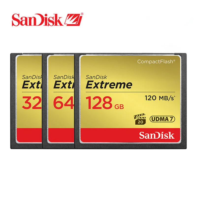 Sandisk Экстрим Compact Flash Камера карты памяти 16 ГБ 32 64 128 до 120 МБ/с. узнать скорость для 4