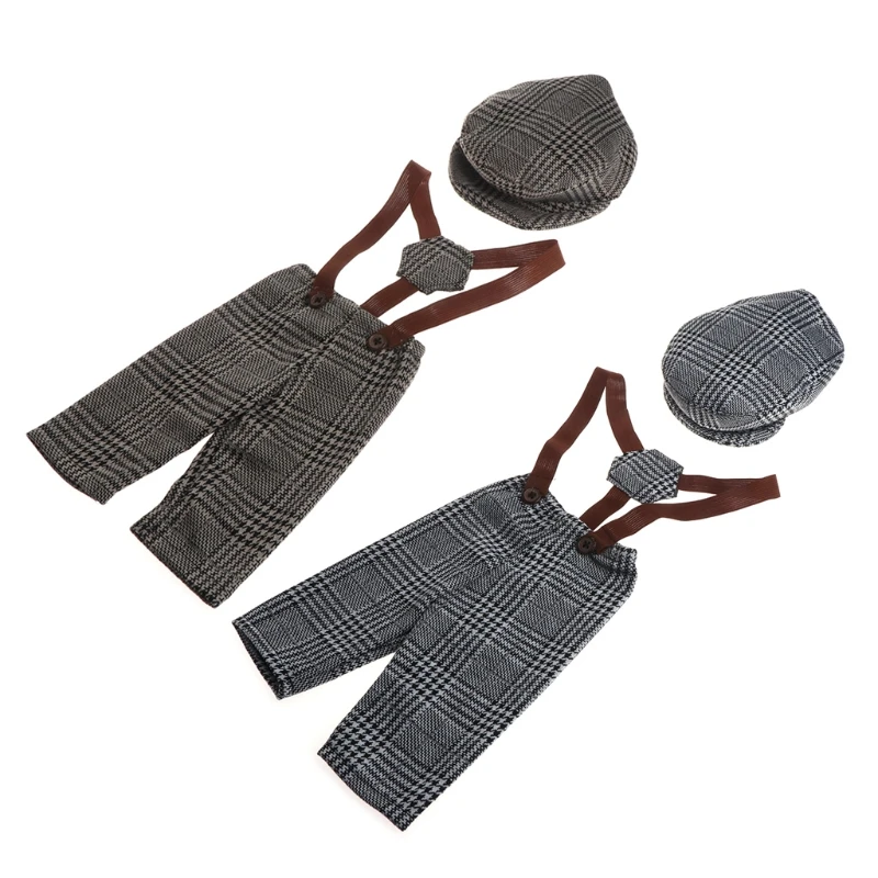 Костюм в клетку для новорожденных; Casquette; одежда для маленьких мальчиков; одежда для джентльмена; реквизит для фотосессии; костюм в клетку