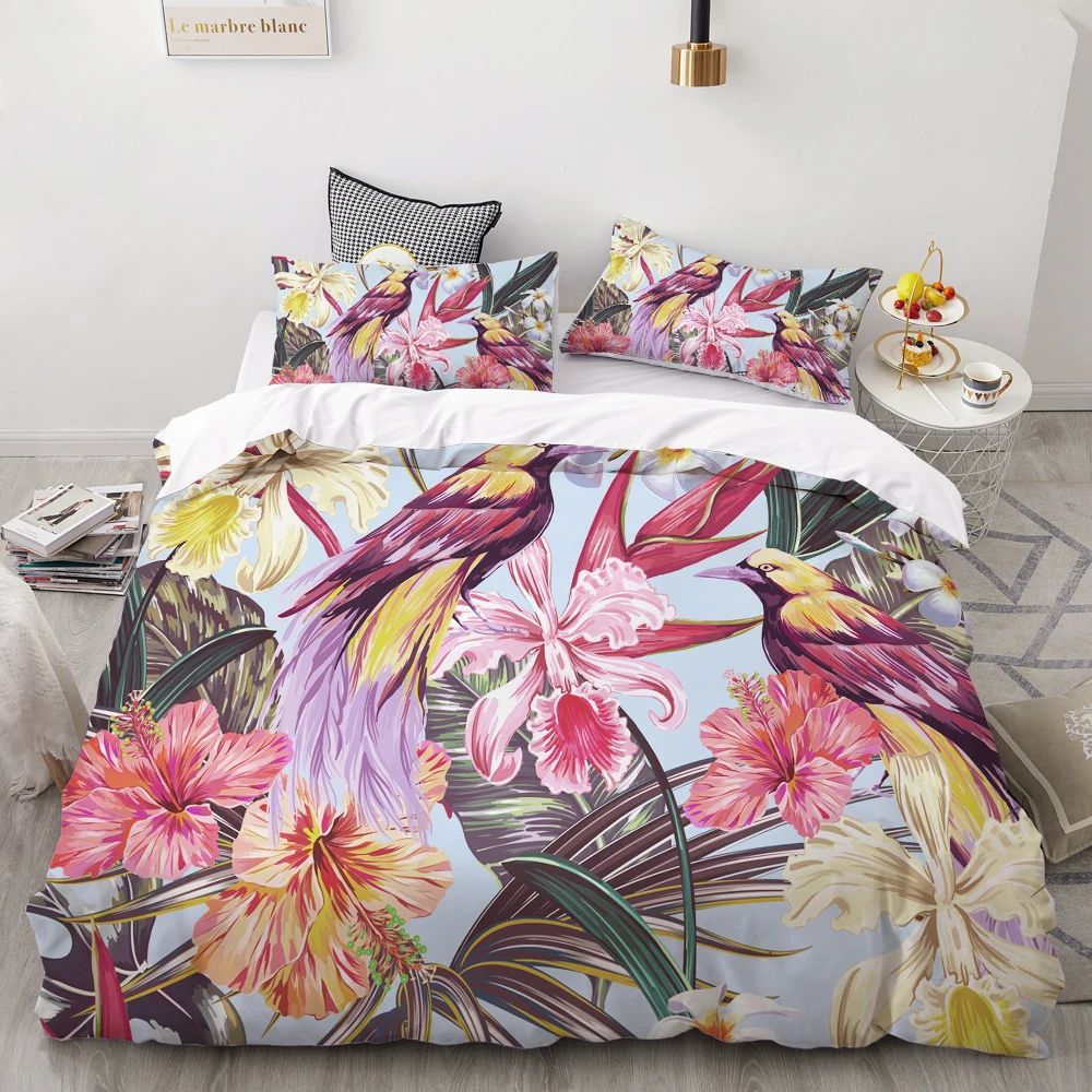 3D HD Print Bedding Set Custom/King/Europe/USA,Duvet Cover Set Queen/King,Quilt/Blanket Cover Set Bedclothes Nordic eucalyptus - Цвет: Flower -10