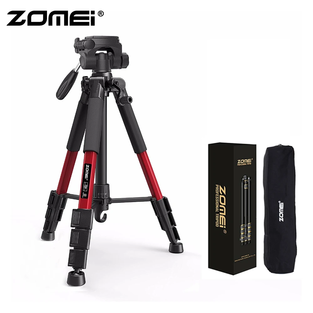Zomei Red Z666 легкий штатив портативная дорожная подставка для камеры с поворотной