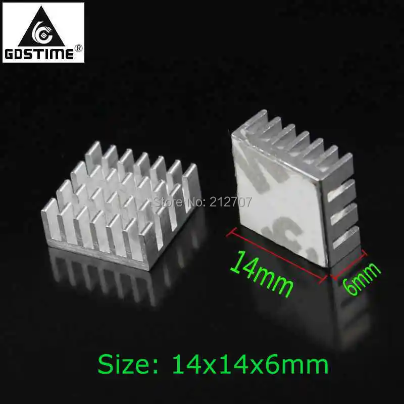 

500 PCS/LOT Gdstime 14x14x6mm Cooler Radiator Chip IC MOS VGA Card Aluminum Heatsink