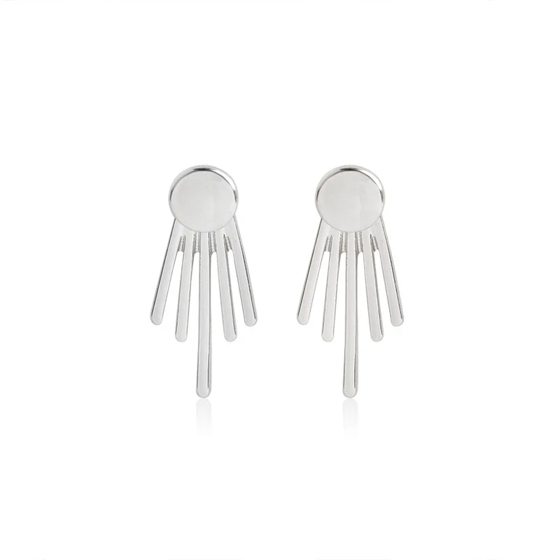 Moonbeam Deep V Ear Jackets And Full Moon Stud Combo Pair Of Studs Front Back Earrings For Women Girls | Украшения и аксессуары