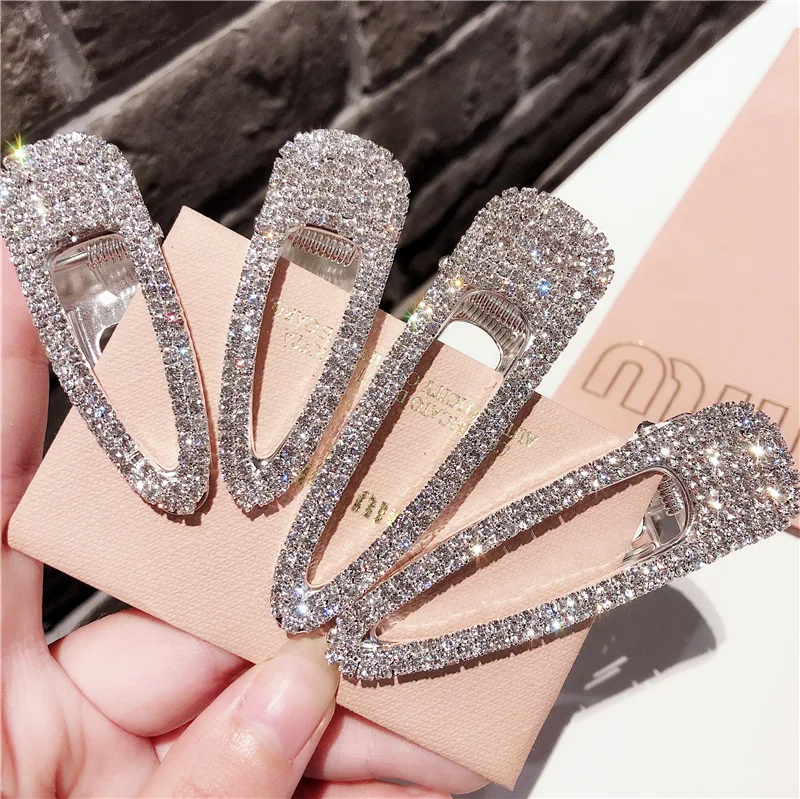 

Small fresh Rhinestone zircon Hair Barrette Hair Clip Hairpin Girls Shining Crystal Hair Accessories Women Headdress Wholesale