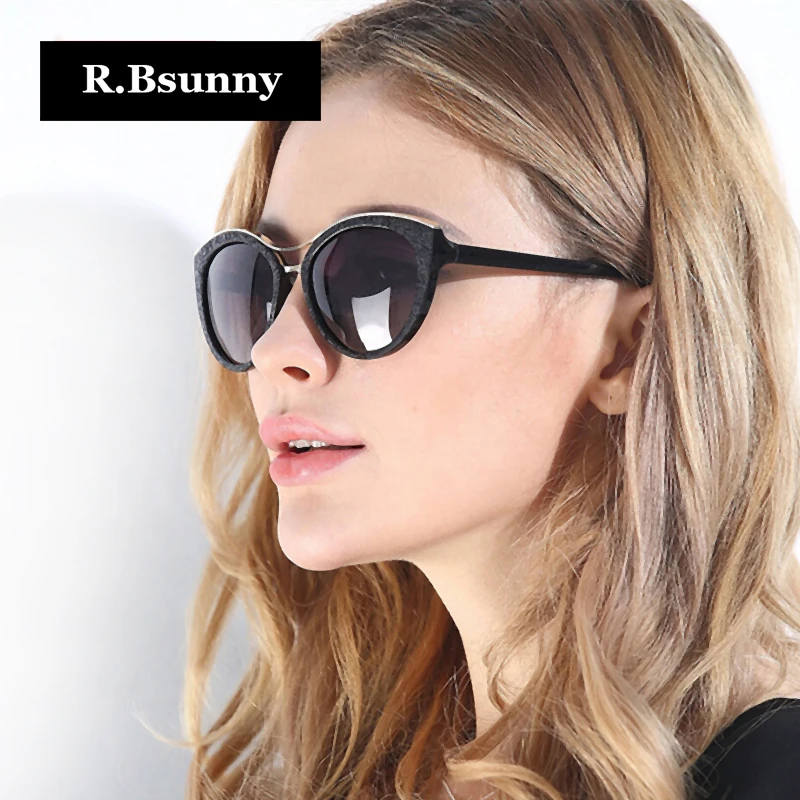 R. Bsunny 2018 новые модные брендовые женские солнцезащитные очки кошачий глаз белая