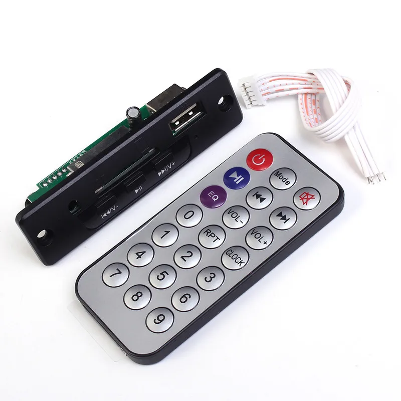 Черный 5 12 В мини mp3 декодер доска Поддержка USB SD MMC инфракрасный Дистанционное