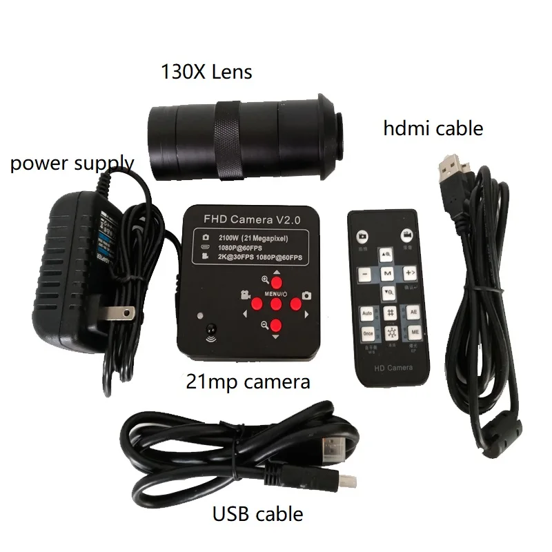 130X c креплением 21MP полный HD1080P 60FPS 2 K 2100 W HDMI USB цифровой видео микроскоп Камера для