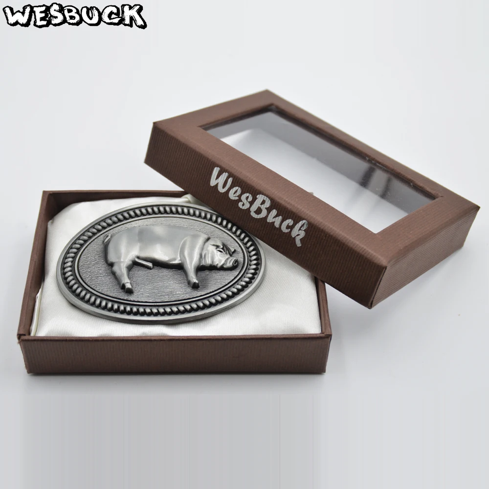 WesBuck брендовая пряжка для ремня с рисунком кабана антикварными металлическими