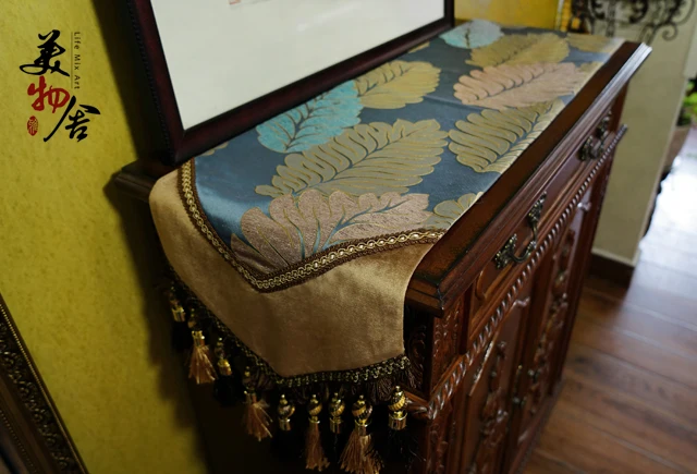 Банановый лист Европейский ретро стиль вышивка маджонг холодильник комод ночной