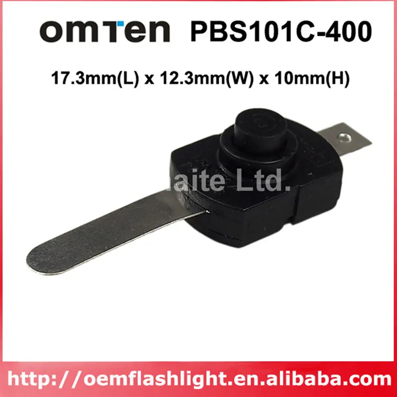 

Omten PBS101C-400 Reverse Flashlight Switch 17.3mm(L) x 12.3mm(W) x 10mm(H) (5 pcs)
