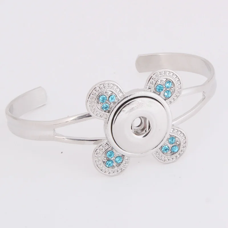 Милые Стразы браслеты с застежкой 18 мм ювелирные изделия винтажный цветок милый