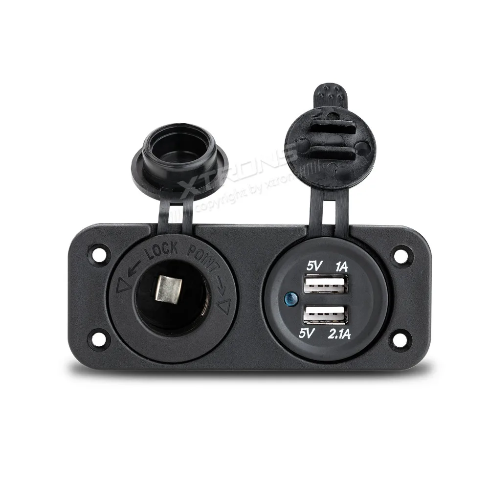 XTRONS CLA011 Dual USB розетка для автомобильного прикуривателя с разъемом 12V Мощность