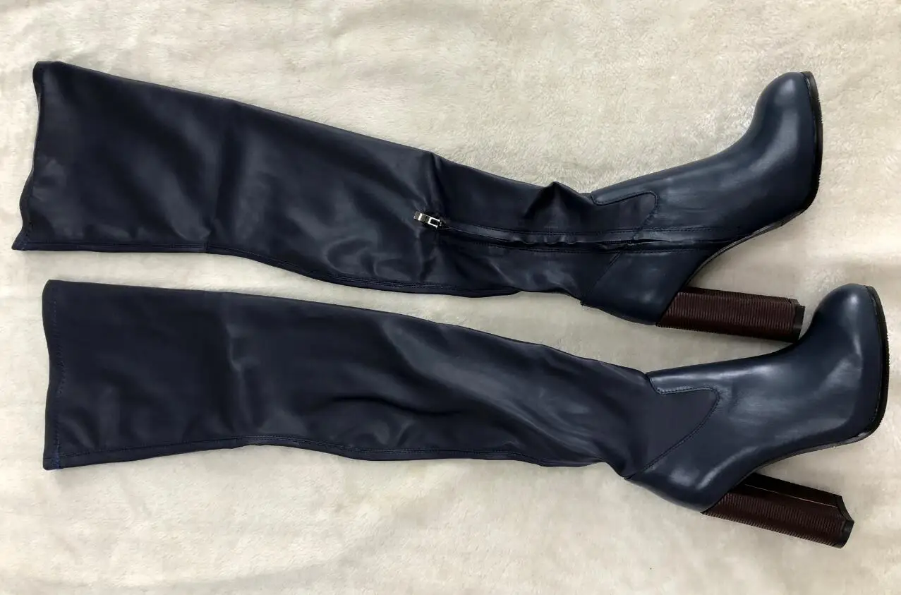 Stylesowner/Новое поступление года; облегающие высокие сапоги на каблуке 11 см; пикантные облегающие высокие сапоги; Feminino; женские Сапоги выше колена; Sapatos; женские сапоги для подиума