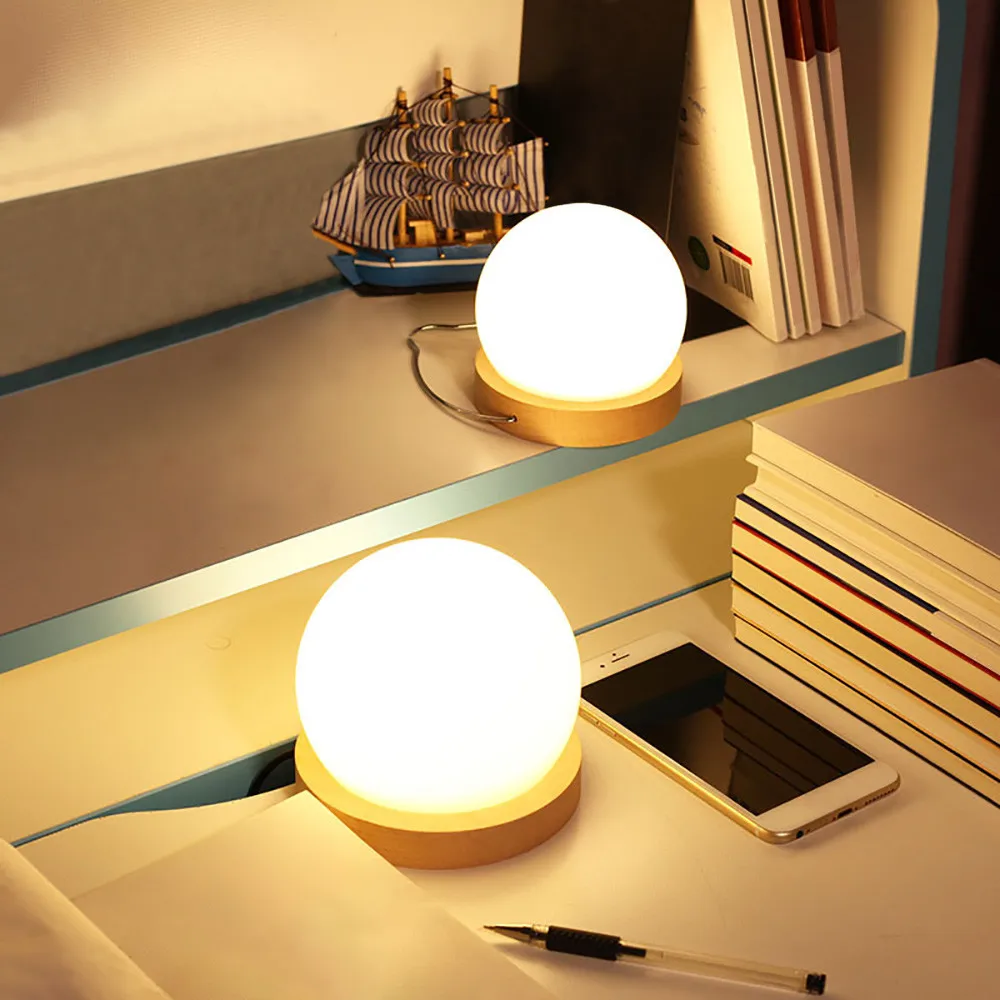 Ночник в форме шарика USB кабель лампа детский подарок домашний стол 3D LED